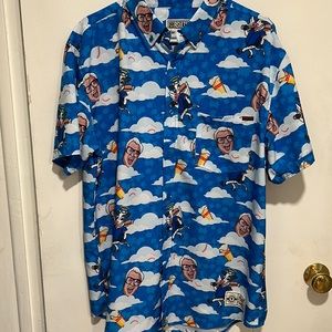 RSVLTS men’s XL Harry Caray HOLY COW short sleeve button down EUC!